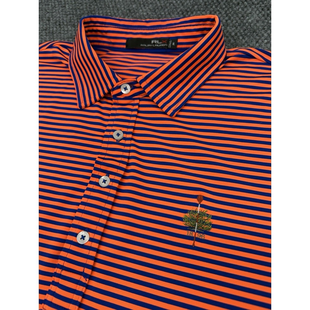 RLX Ralph Lauren Men's XL Merion Golf Club Performance Polo Shirt Orange Blue